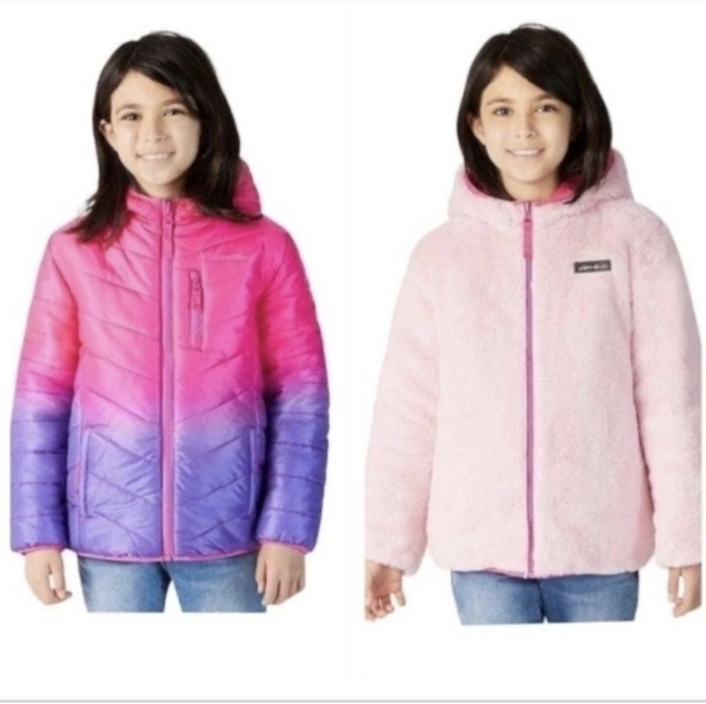 NWT Eddie Bauer Deer Harbor Reversible Hooded Jacket Size 14-16